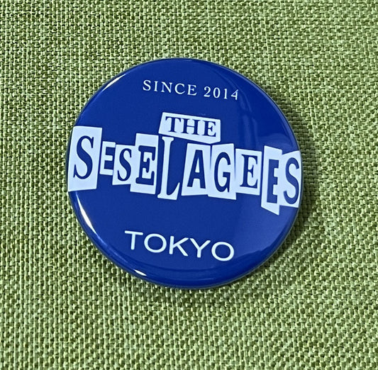 【缶バッジ】Oi COME LIVINGロゴ・青